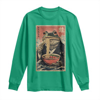 Frog Eat Ramen Long Sleeve Shirt Funny Japanese Noodles Anime Lovers Kawaii Anime - Wonder Print Shop