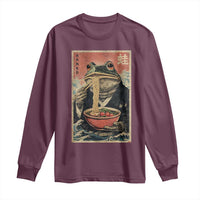Frog Eat Ramen Long Sleeve Shirt Funny Japanese Noodles Anime Lovers Kawaii Anime - Wonder Print Shop