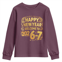 67 New Years Eve Youth Sweatshirt Funny Six Seven 2026 Meme 6 7 Numbers Kid Gen Alpha - Wonder Print Shop