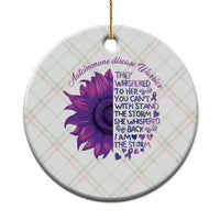 Autoimmune Disease Awereness Ceramic Ornament I Am The Storm Purple Ribbon