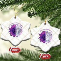 Autoimmune Disease Awereness Ceramic Ornament I Am The Storm Purple Ribbon