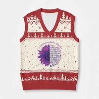 Autoimmune Disease Awereness V-Neck Knit Sweater Vest I Am The Storm Purple Ribbon