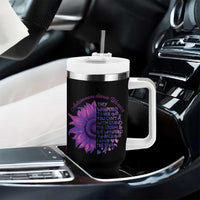 Autoimmune Disease Awereness Tumbler With Handle I Am The Storm Purple Ribbon