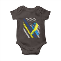 World Down Syndrome Day Baby Onesie Blue Yellow Ribbon American Flag T21 321