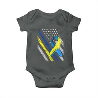 World Down Syndrome Day Baby Onesie Blue Yellow Ribbon American Flag T21 321