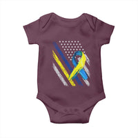 World Down Syndrome Day Baby Onesie Blue Yellow Ribbon American Flag T21 321