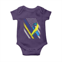 World Down Syndrome Day Baby Onesie Blue Yellow Ribbon American Flag T21 321