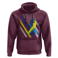 World Down Syndrome Day Hoodie Blue Yellow Ribbon American Flag T21 321