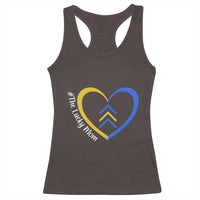 Down Syndrome Mom Racerback Tank Top Love Heart Three Arrows Lucky Mama T21 321