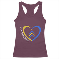 Down Syndrome Mom Racerback Tank Top Love Heart Three Arrows Lucky Mama T21 321