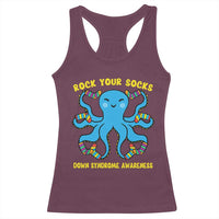 World Down Syndrome Day Racerback Tank Top Octopus Rock Your Sock Support 321