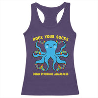 World Down Syndrome Day Racerback Tank Top Octopus Rock Your Sock Support 321