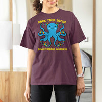 World Down Syndrome Day T Shirt For Women Octopus Rock Your Sock Support 321