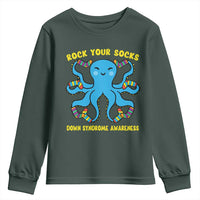 World Down Syndrome Day Youth Sweatshirt Octopus Rock Your Sock Support 321