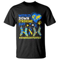 World Down Syndrome Day T Shirt Blue Yellow Ribbon Down Right Perfect Awareness Support