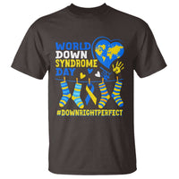 World Down Syndrome Day T Shirt Blue Yellow Ribbon Down Right Perfect Awareness Support