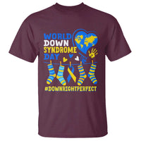 World Down Syndrome Day T Shirt Blue Yellow Ribbon Down Right Perfect Awareness Support