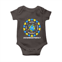 World Down Syndrome Day Baby Onesie 321 Awareness Support Blue Yellow Ribbon Down Right Perfect