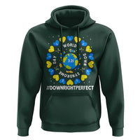 World Down Syndrome Day Hoodie 321 Awareness Support Blue Yellow Ribbon Down Right Perfect