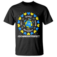World Down Syndrome Day T Shirt 321 Awareness Support Blue Yellow Ribbon Down Right Perfect