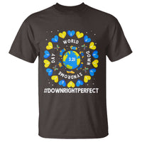 World Down Syndrome Day T Shirt 321 Awareness Support Blue Yellow Ribbon Down Right Perfect