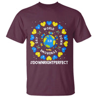World Down Syndrome Day T Shirt 321 Awareness Support Blue Yellow Ribbon Down Right Perfect