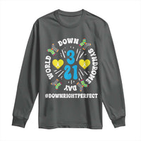 World Down Syndrome Day Long Sleeve Shirt 321 Awareness Support Blue Yellow Ribbon