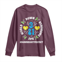 World Down Syndrome Day Long Sleeve Shirt 321 Awareness Support Blue Yellow Ribbon