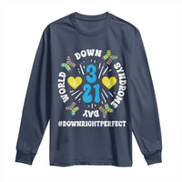 World Down Syndrome Day Long Sleeve Shirt 321 Awareness Support Blue Yellow Ribbon