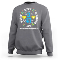 World Down Syndrome Day Sweatshirt 321 Awareness Support Blue Yellow Ribbon