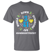 World Down Syndrome Day T Shirt 321 Awareness Support Blue Yellow Ribbon