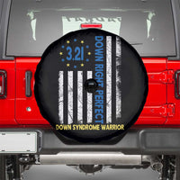 World Down Syndrome Day Spare Tire Cover Blue Yellow Ribbon American Flag 321