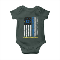 World Down Syndrome Day Baby Onesie Blue Yellow Ribbon American Flag 321