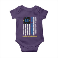World Down Syndrome Day Baby Onesie Blue Yellow Ribbon American Flag 321