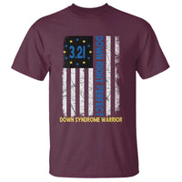 World Down Syndrome Day T Shirt Blue Yellow Ribbon American Flag 321