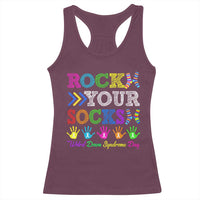 World Down Syndrome Day Racerback Tank Top Rock Your Socks Awareness Support 321