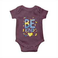 World Down Syndrome Day Baby Onesie Awareness Support Blue Yellow Ribbon Be Nice Kind