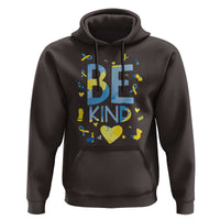 World Down Syndrome Day Hoodie Awareness Support Blue Yellow Ribbon Be Nice Kind