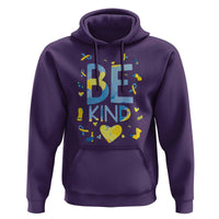World Down Syndrome Day Hoodie Awareness Support Blue Yellow Ribbon Be Nice Kind