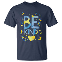 World Down Syndrome Day T Shirt Awareness Support Blue Yellow Ribbon Be Nice Kind