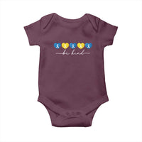 Down Syndrome Awareness Baby Onesie Blue Yellow Ribbon Be Kind