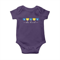 Down Syndrome Awareness Baby Onesie Blue Yellow Ribbon Be Kind