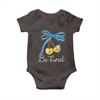 World Down Syndrome Day Baby Onesie Blue Yellow Cherry Bow Coquette Be Kind