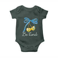 World Down Syndrome Day Baby Onesie Blue Yellow Cherry Bow Coquette Be Kind