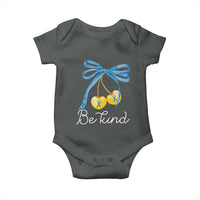 World Down Syndrome Day Baby Onesie Blue Yellow Cherry Bow Coquette Be Kind