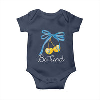 World Down Syndrome Day Baby Onesie Blue Yellow Cherry Bow Coquette Be Kind
