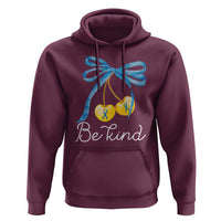 World Down Syndrome Day Hoodie Blue Yellow Cherry Bow Coquette Be Kind