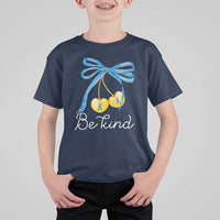 World Down Syndrome Day T Shirt For Kid Blue Yellow Cherry Bow Coquette Be Kind