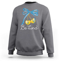 World Down Syndrome Day Sweatshirt Blue Yellow Cherry Bow Coquette Be Kind