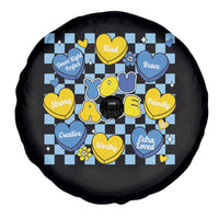 World Down Syndrome Day Spare Tire Cover Blue Yellow Ribbon Retro Heart Love